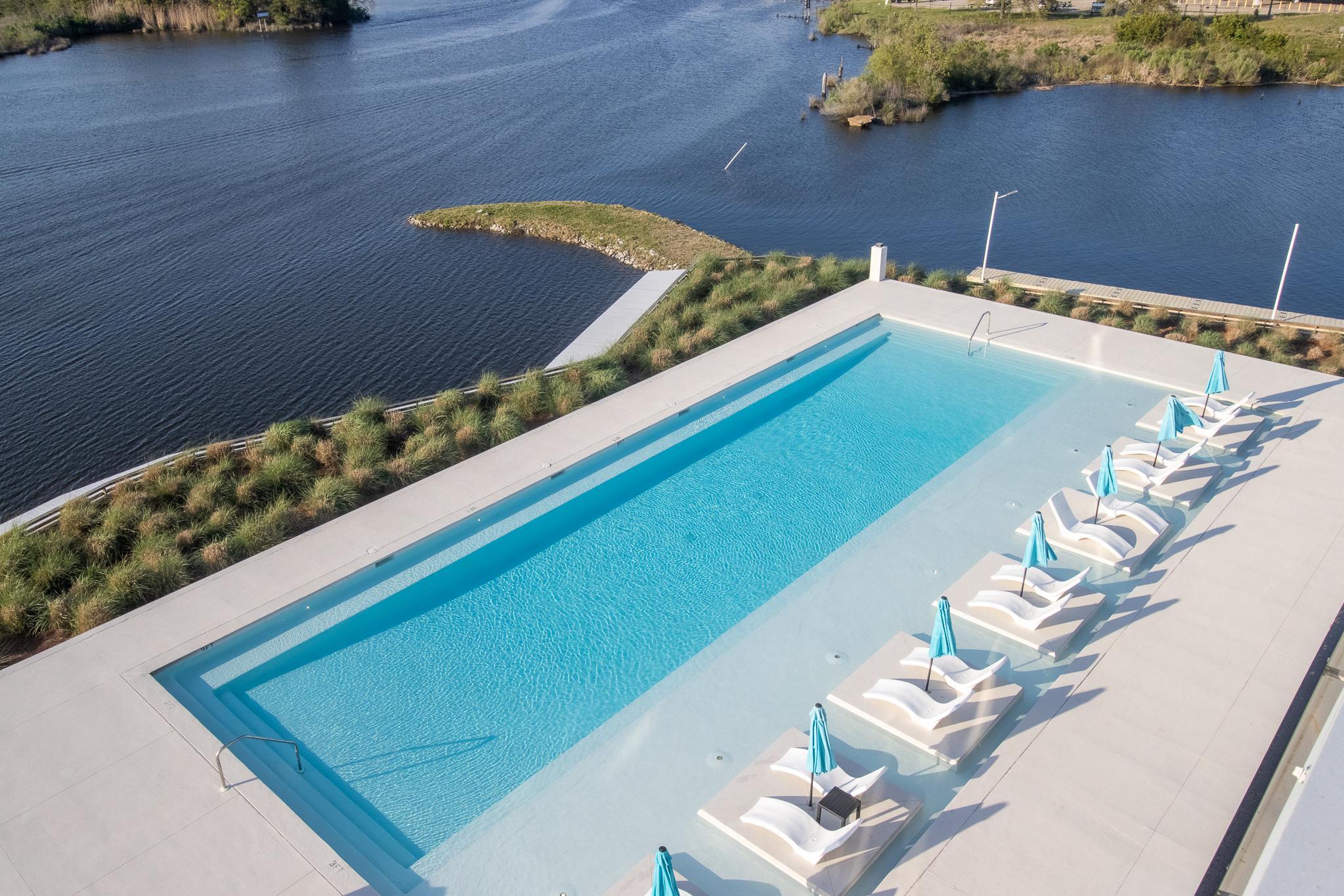 Poolside setting
